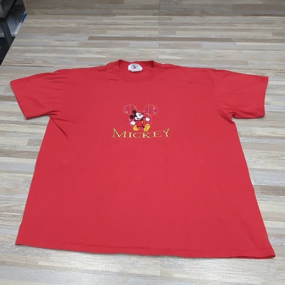 Vintage Other - Vintage Single Stitch Disney Mickey Mouse Shirt Size XL Red Made in USA